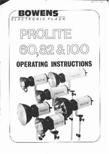 Bowens Ltd Prolite 60 manual